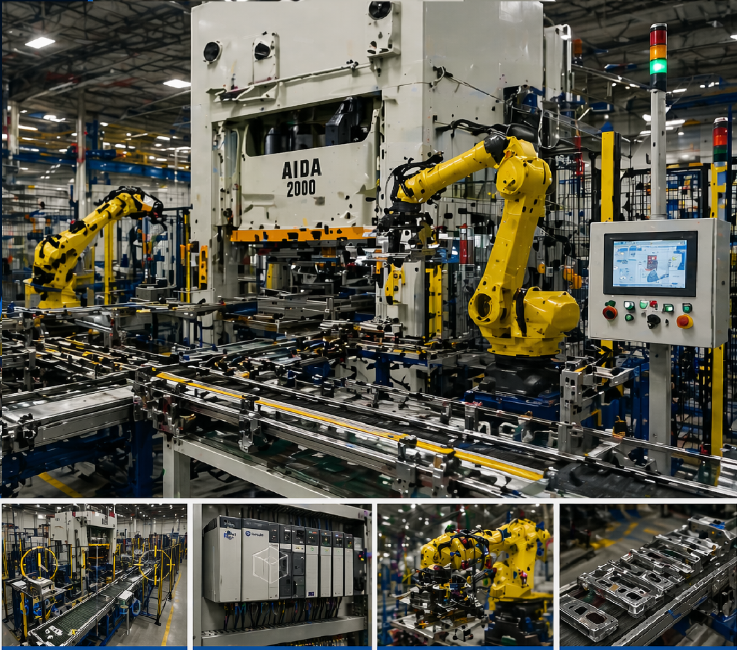 Stamping Line Automation Integration – robotic press transfer system
